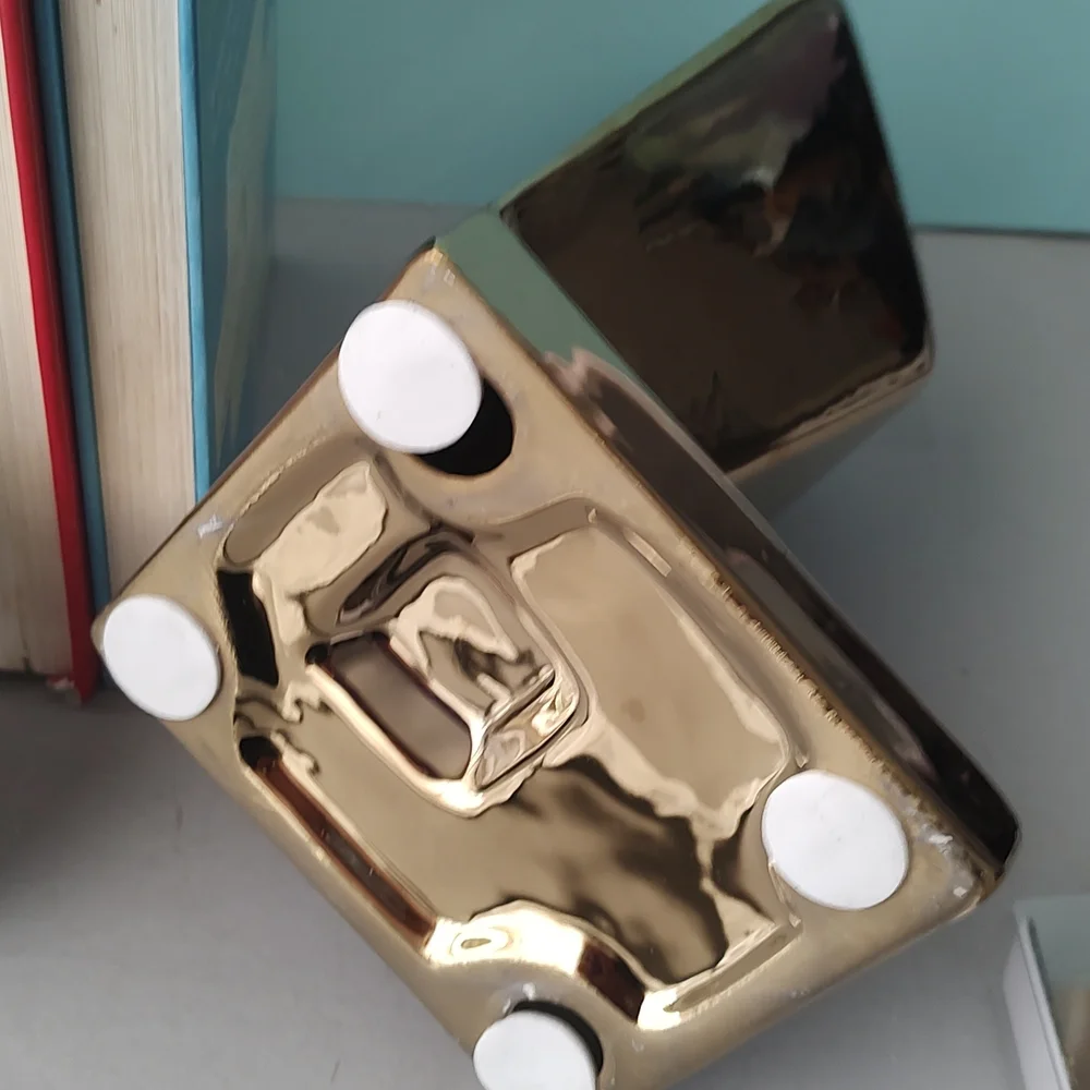 Gold Geometric Bookends
